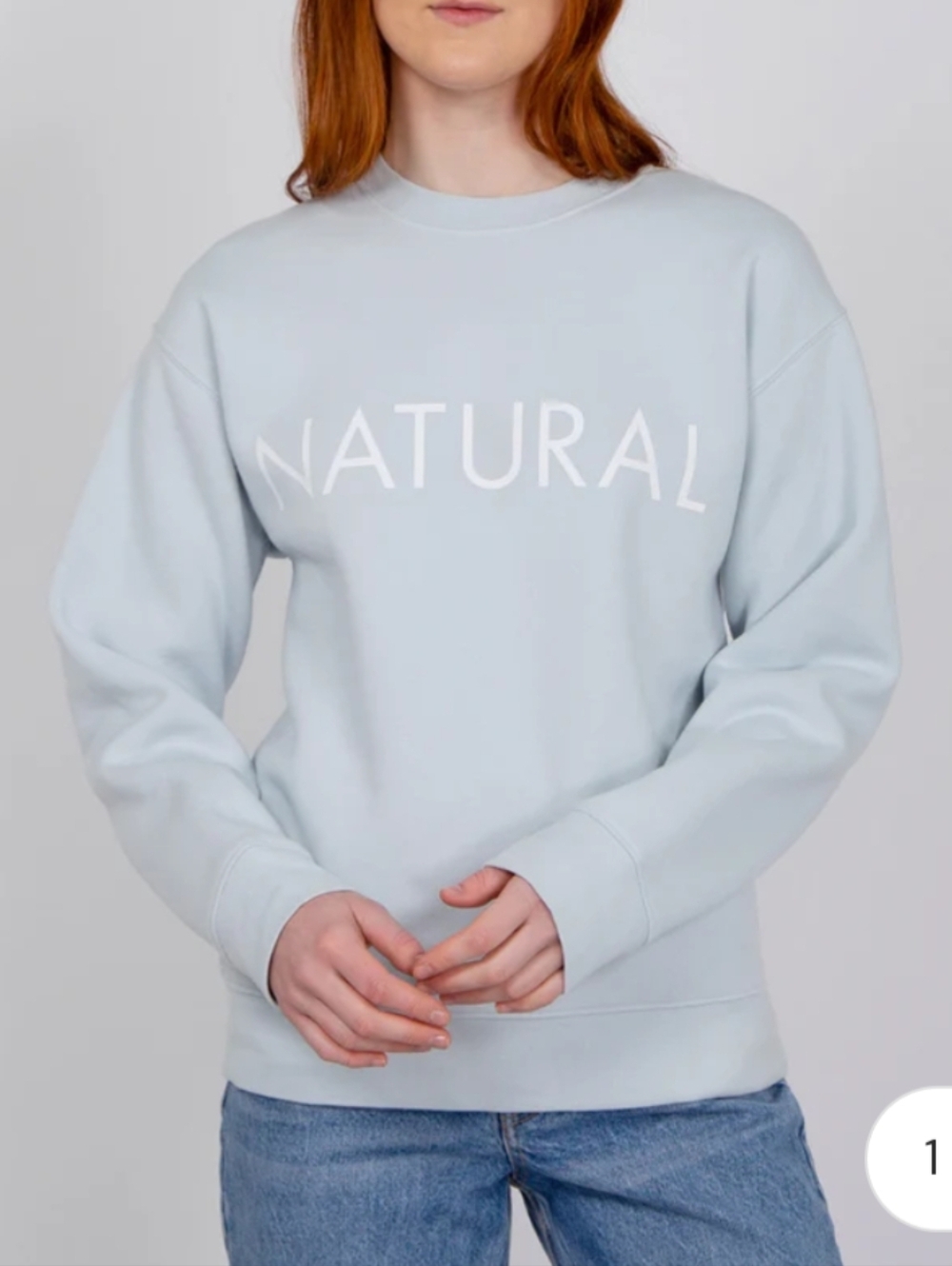 Nwt Brunette The Label / BTL Baby Blue NATURAL spellout Sweatshirt Size XL / XXL